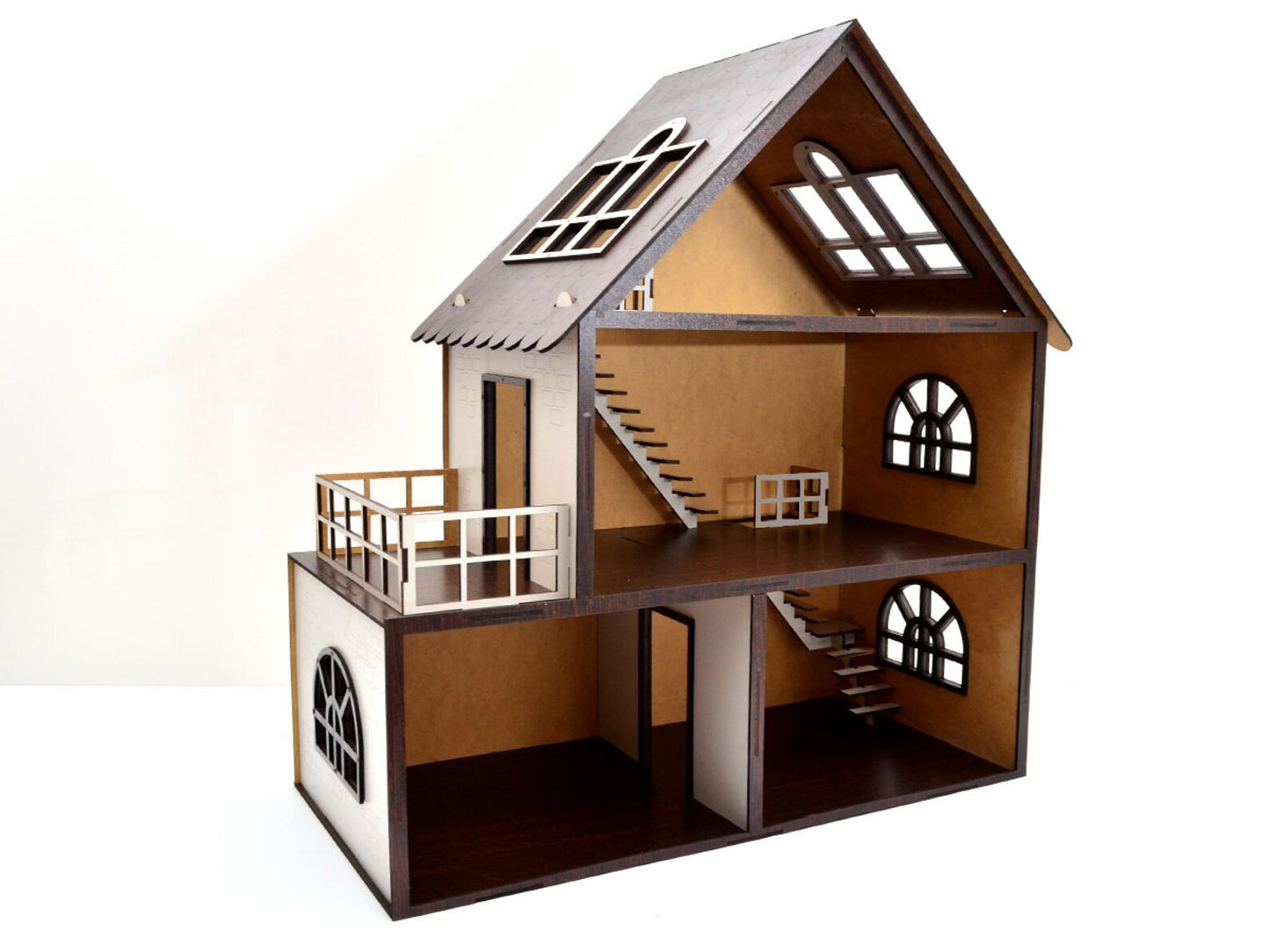 Dollhouse 3 Floors with furniture, Best Birthday Gift For Kidds, House Miniature 1.12 Scale