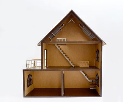 Dollhouse 3 Floors with furniture, Best Birthday Gift For Kidds, House Miniature 1.12 Scale